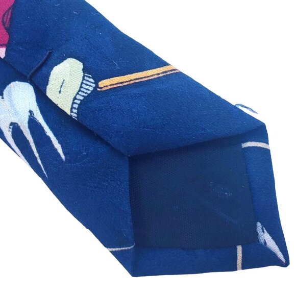 Vintage Nicole Miller 1992 Tie Novelty Graphic Print Teeth Dentist Wide Funny - Picture 7 of 10